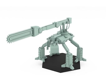 Agromech Chainsaw | Sir Mortimer Bombito | American Mecha | Compatible with BT and other 6mm Tabletop Wargames