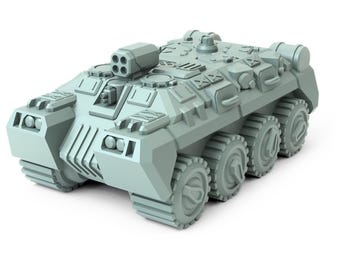 Heavy APC Wheeled | Sir Mortimer Bombito | American Mecha | Compatible with BT and other 6mm Tabletop Wargames