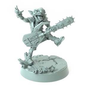 Maniac Pose E - Sawbard Strummer - Miniature by Cast n Play | RPG | Role Playing | DnD