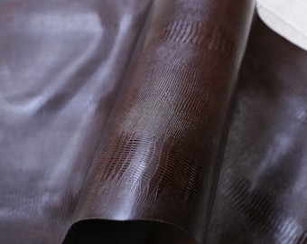 Brown Crocodile Print Leather: Genuine Bovine Hide (1.0-1.2mm)