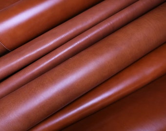 Feuilles de cuir havane végétal : morceaux de peau de vache marron (1,0-2,4 mm)