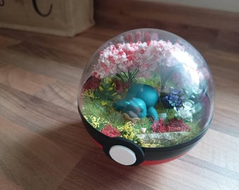 Selbstgemachte Pokémon-Pokeballs-Terrarien – Relaxo. Pokémon.