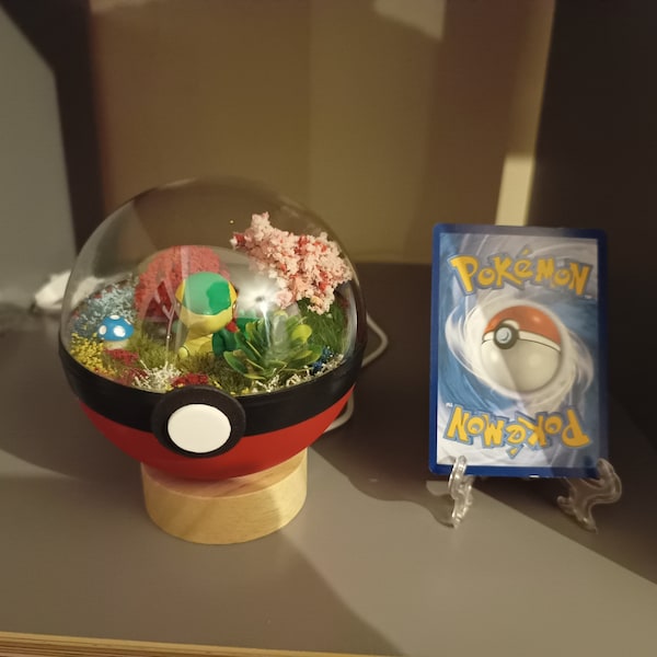 Snivy Handmade Pokémon Pokeball Terrarium. Pokemon , Pokeballs , geeky gift.