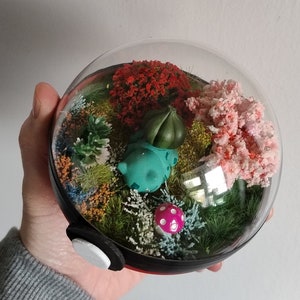 Pikachu, Glumanda, Bisasam oder Schiggy Handmade Pokémon Pokeball Terrarium. Pokemon, Pokeballs, geeky Geschenk. Bulbasaur