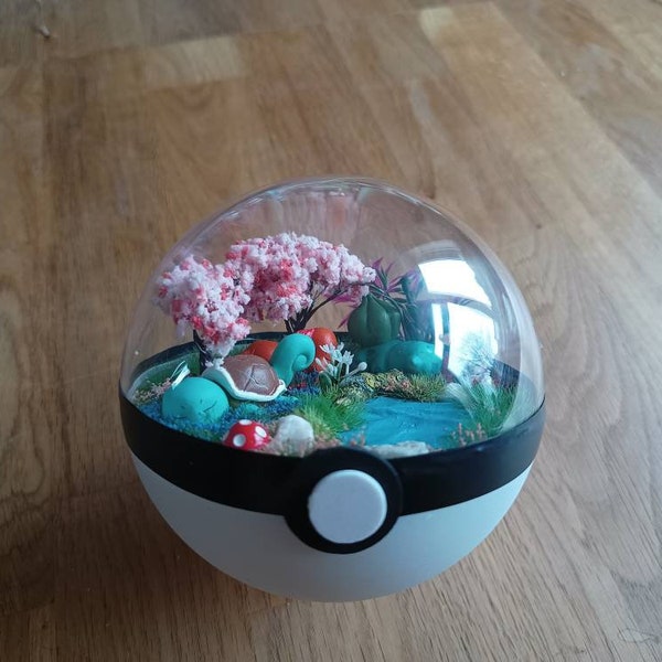 kanto starters Handmade Pokémon Pokeball Terrarium. Pokemon , Pokeballs , geeky gift. Charmander , Bulbasaur and Squirtle