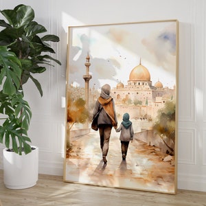 Muslim art, Palestine, Al Aqsa Mosque,Dome of the Rock, Al Quds, Jerusalem, Old City, Boho Mosque, Sisters, Islamic Architecture