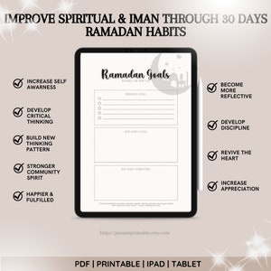 Ramadan Journal, Ramadan Planner, Quran Trackers, Salah Trackers, Adhkar, Eid, Dua for Ramadan, Daily Planner, Iftar Prep, Daily Journal pdf