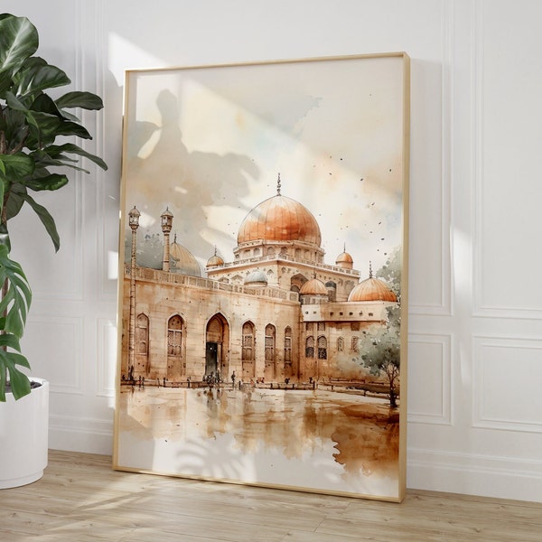 Al-aqsa mosque, Al Quds, Old architecture, Jerusalem, Palestine, Beige, Boho wall art, Islamic Decor, Modern, Muslim Printable, Poster