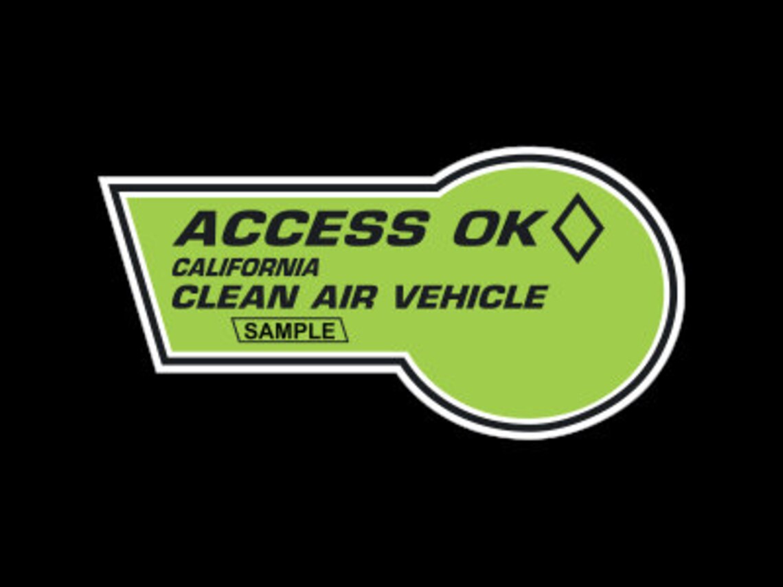 2023/24 Green CA Clean Air Vehicle Decal Removable Etsy