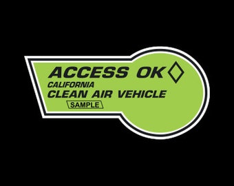 2023/24 Green CA Clean Air Vehicle Decal Removable Magnet