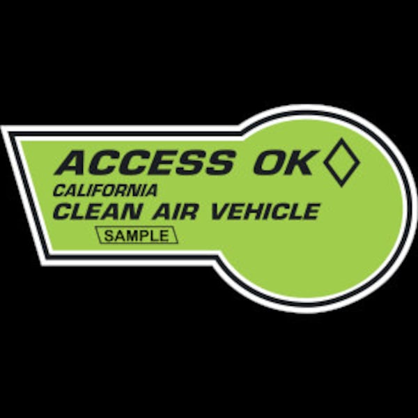 2023/24 Green CA Clean Air Vehicle Decal Removable Magnet