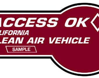 2024 Burgundy CA Clean Air Vehicle Decal Removable Magnet