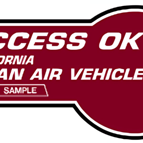 2024 Burgundy CA Clean Air Vehicle Decal Removable Magnet