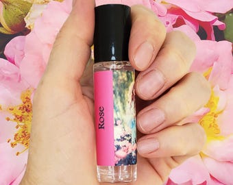 Rose Perfume Oil by Shadow Scents - Classic True Rose Floral Fragrance for Women, Romantic Scent