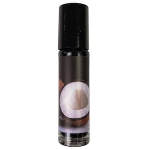Black Coconut Perfume Oil by Shadow Scents – Luxurious Tropical Summer Scent for Women, Coconut Scented Fragrance Oil with Roll On Top
