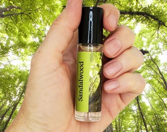 Sandalwood Perfume Oil by Shadow Scents – Woodsy Unisex Roll On Fragrance