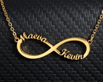 Junmei Customized Infinity Name Necklace with Heart and Paw Cut Out Pendant Custom Made with Your Names Junmei Customized Infinity Name Necklace with Heart and Paw Cut Out Pendant Custom Made with Your Names