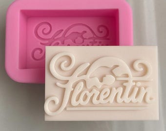 Custom Soap Mold Your Logo or Text or Name 3 in x 2 in Personalized custom Silicone Soap Mold for Soap Making