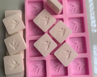 Hotel Soap Custom Soap Mold Your Logo or Text(2 inch Cubes-Height 0.5 inch) Personalized Silicone Mold-Wax Melt mold-Chocolate Silicone Mold