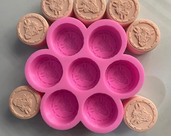 Custom Soap Mold Your Logo or Text (2&#39;&#39; Round Soap Mold) Personalized custom Silicone Soap Mold for Soap Making