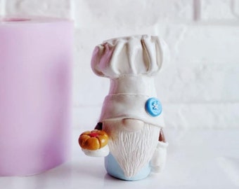 Moule en silicone Gnome - Moule 3D Chef Gnome - Moule en silicone en plâtre - Moule à savon - Moule à bougie - Moule en silicone - Moule de Pâques