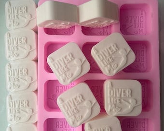 Custom Soap Mold Your Logo or Text ( 2 inch Cubes ) Personalized custom Silicone Soap Mold - Candy -Wax Melt mold - Chocolate Silicone Mold
