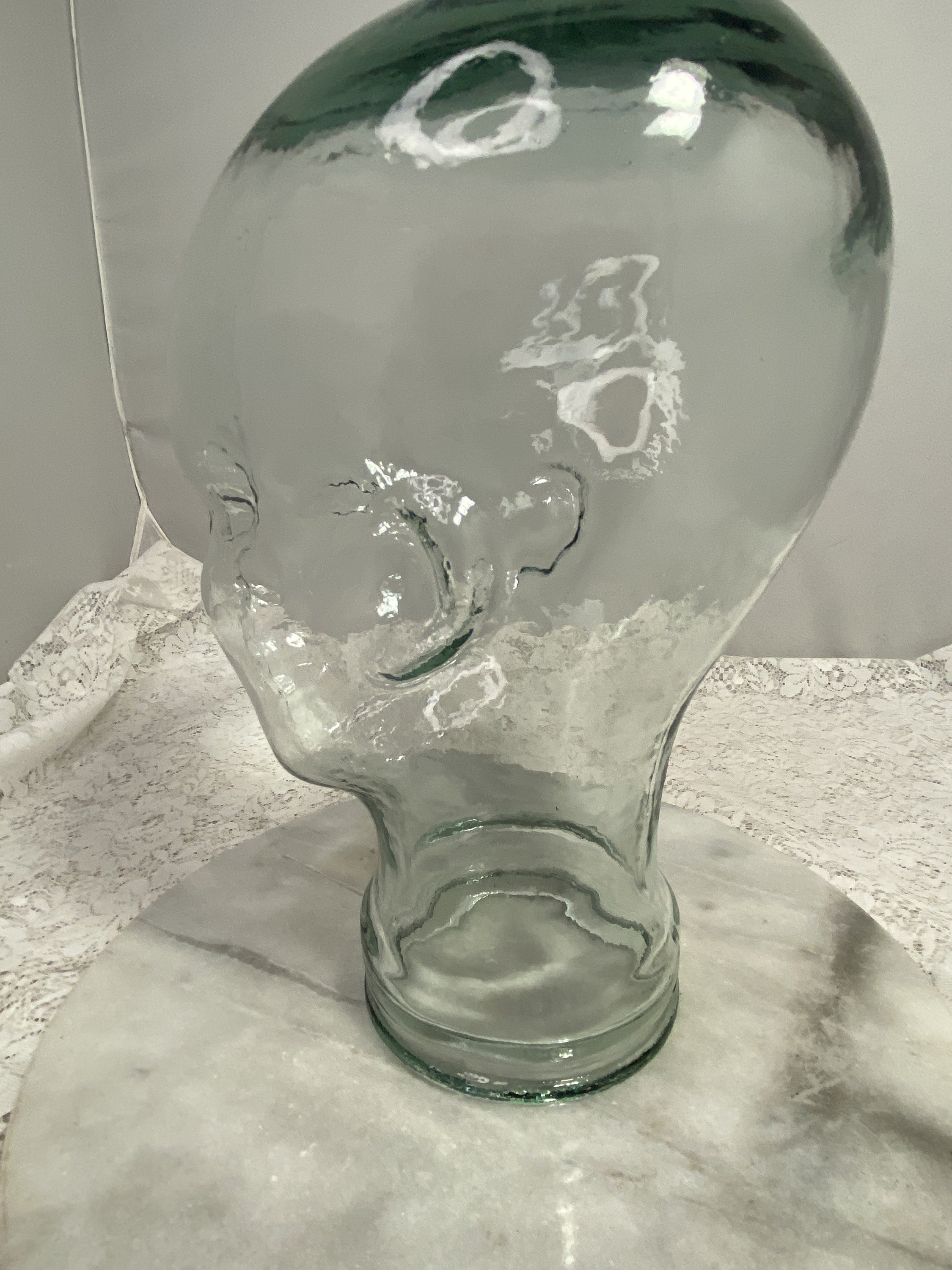 clear glass mannequin head vintage, vintage had holder, home decor