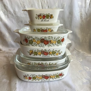 Vintage Rare Corning Ware PYREX French Spice, Spice of Life, 12 piece set