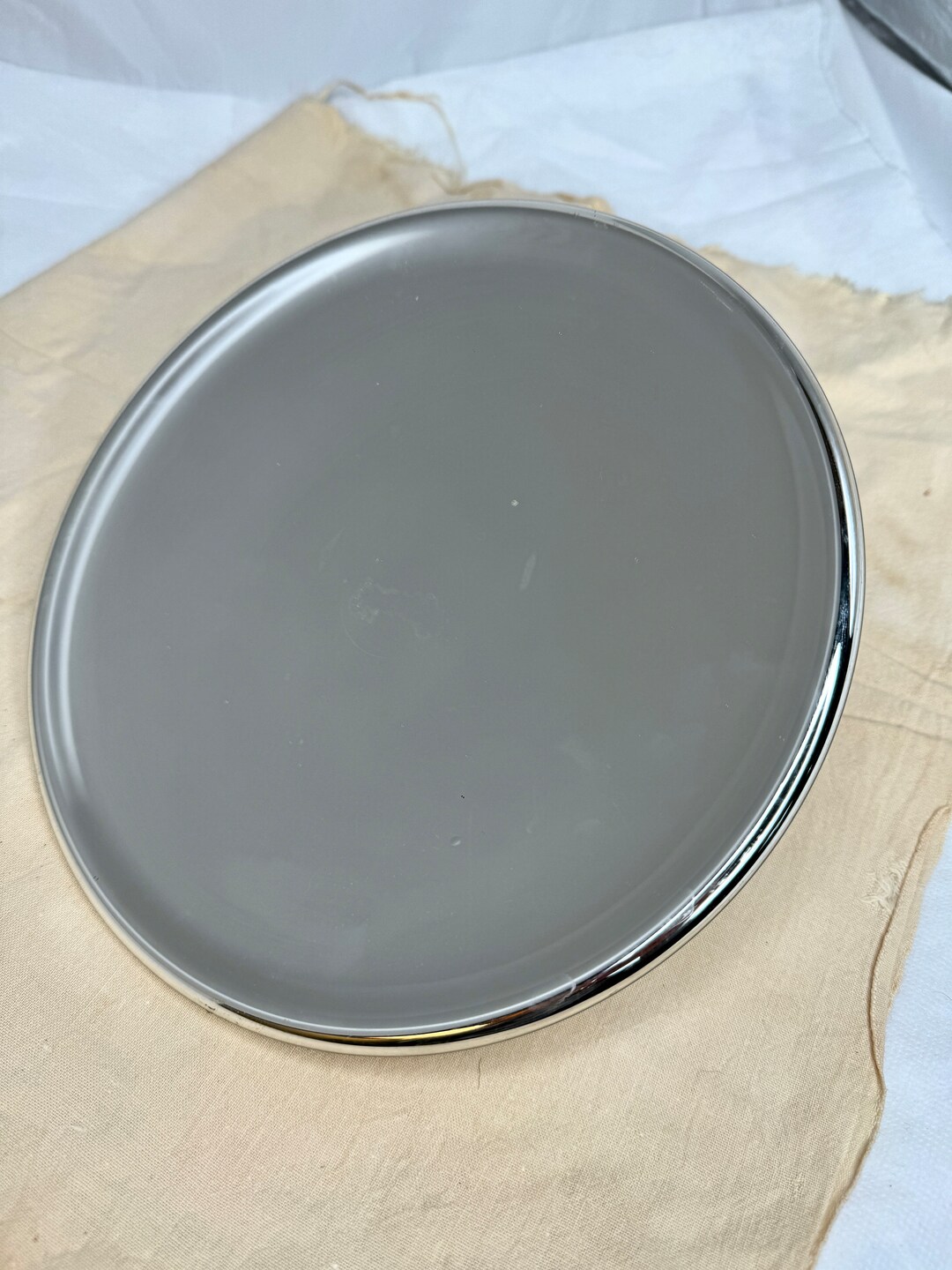 Antique Mercury Glass Oil Lamp Reflector Lens Large 9.5 Inches Etsy