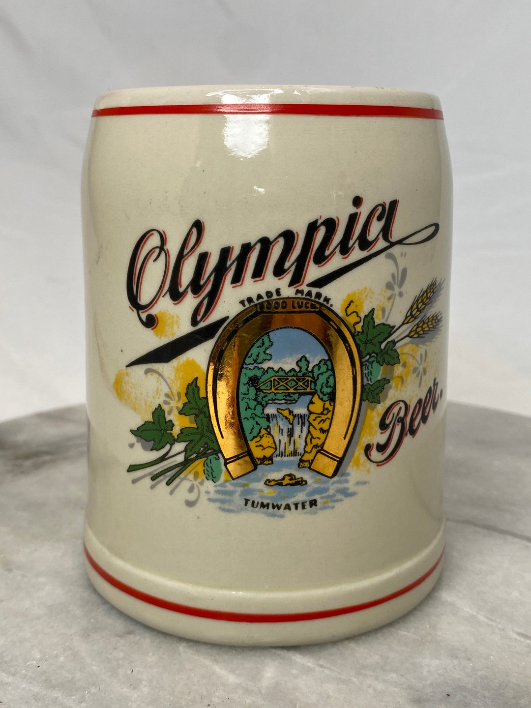 Vintage OLYMPIA BEER Tumwater Pottery Stein Mug .5 LITER Etsy