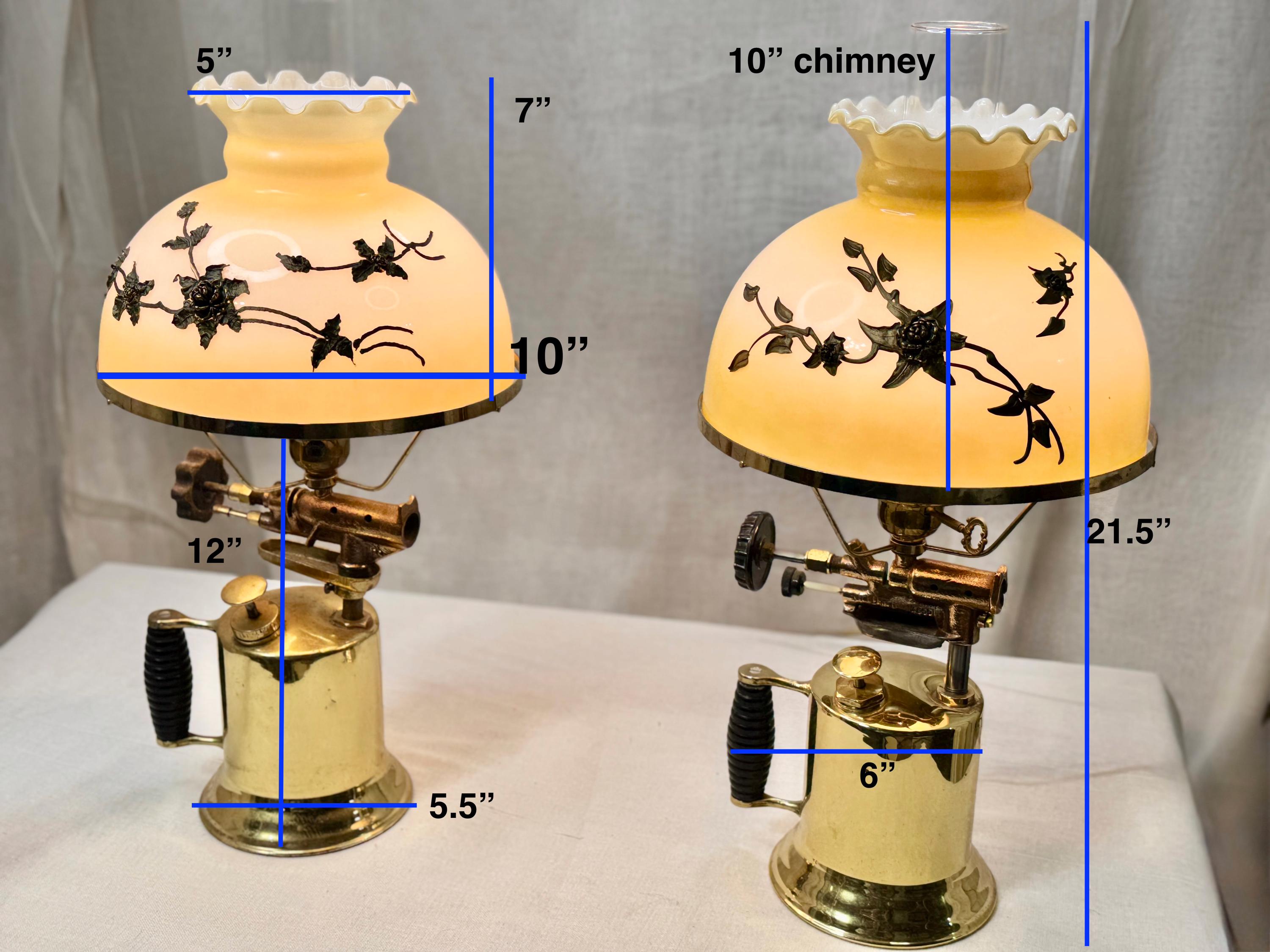 Carl Falkenstein Gone With the Wind Hurricane Lamp With Brass