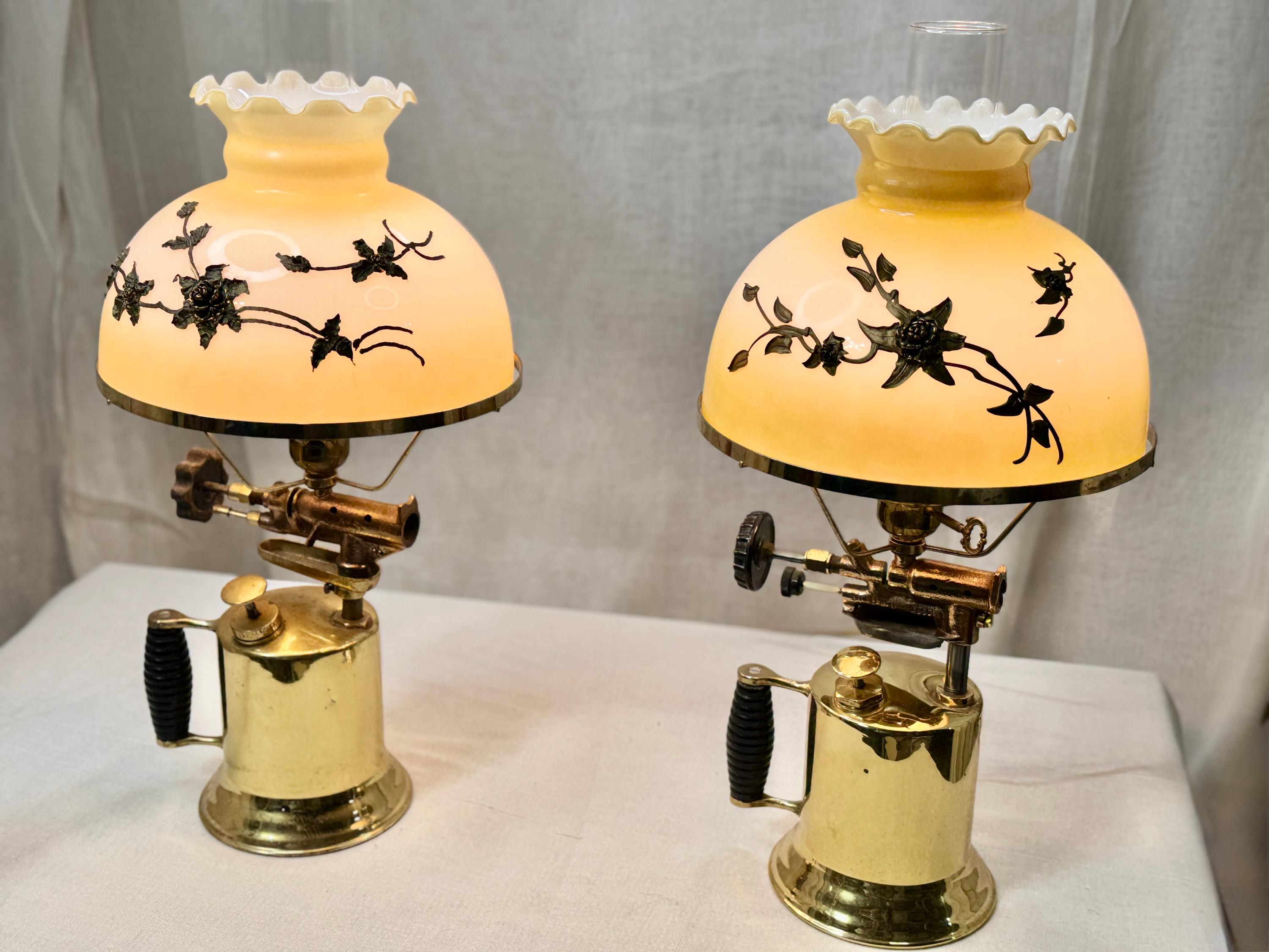 Carl Falkenstein Gone With the Wind Hurricane Lamp With Brass