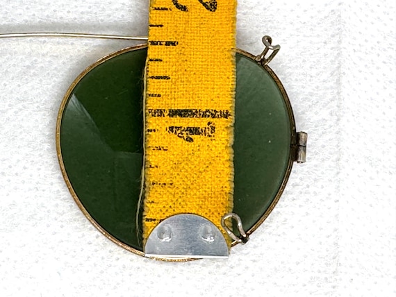 Antique Round Green Glass Clip-On Sunglasses Gold Tone Beaded Rim Vintage Vintage 1930s Gold Clip on Sunglasses, Green Lenses  main image 2