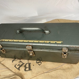 Vintage Climax Metal Fishing Tackle Box, Metal Tool Box, Metal Craft Box