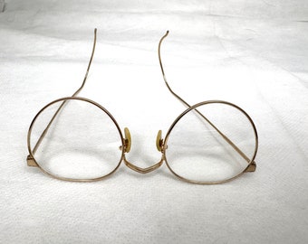 Vintage Gold Ful-Vue Eyeglasses, Round Gold Wire Rim Eyeglasses, Granny Glasses