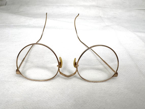 Vintage Gold Ful-Vue Eyeglasses, Round Gold Wire … - image 1
