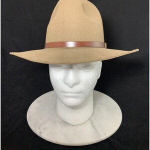 Chapeau Cowboy Vintage En Feutre De Castor - Taille 7, Bord 3 Pouces, USA