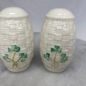 Belleek "Shamrock Salt & Pepper Set"