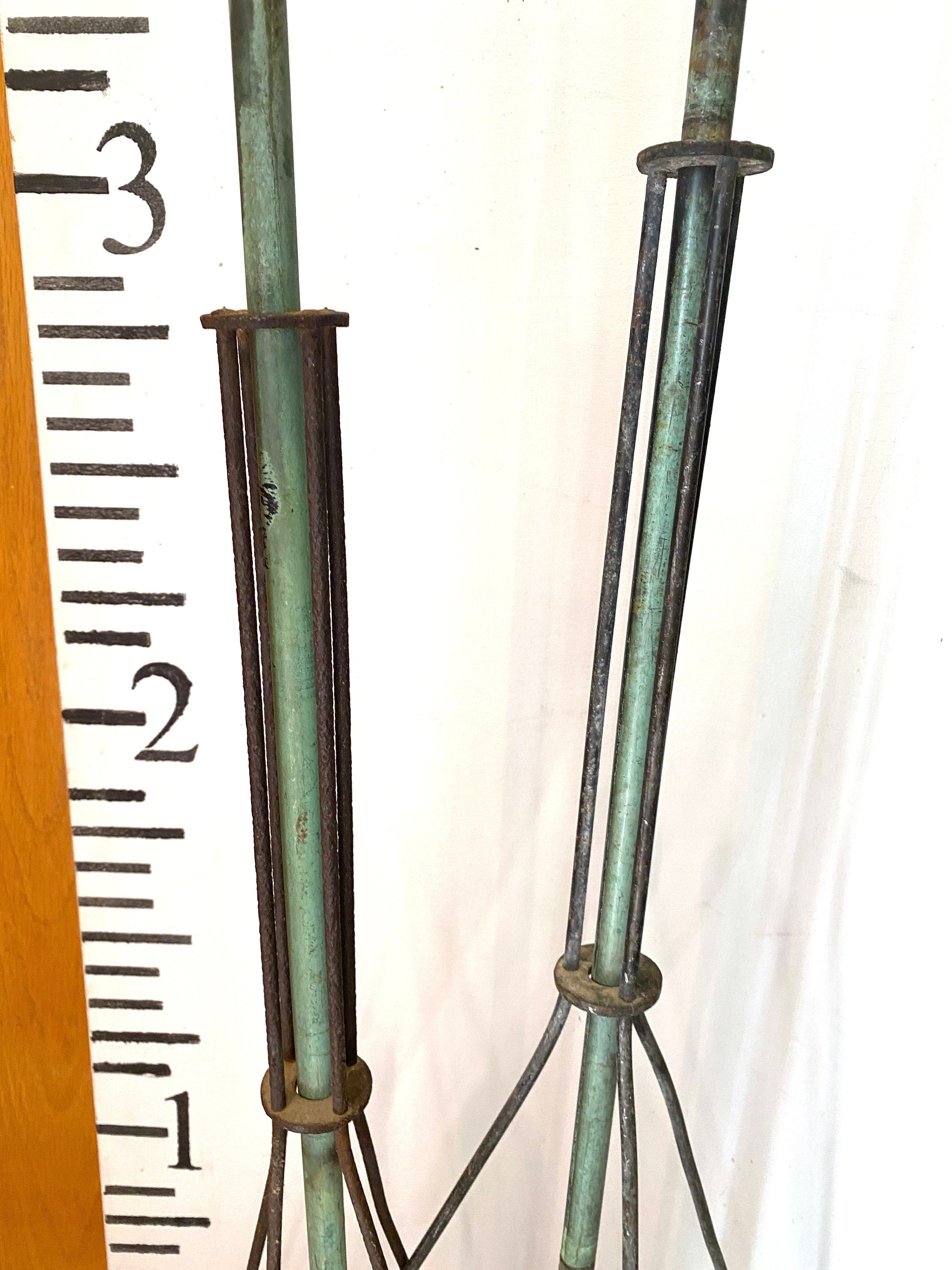 Antique Lightning Rods Pair Copper Verdigris Lightning Rods Etsy