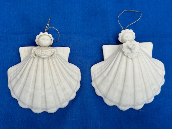 希少 マーガレットファーロング 陶器製クリスマスエンジェル＆スター オーナメント Vintage Margaret Furlong Angel Ornaments: Bisque Porcelain Set - Etsy