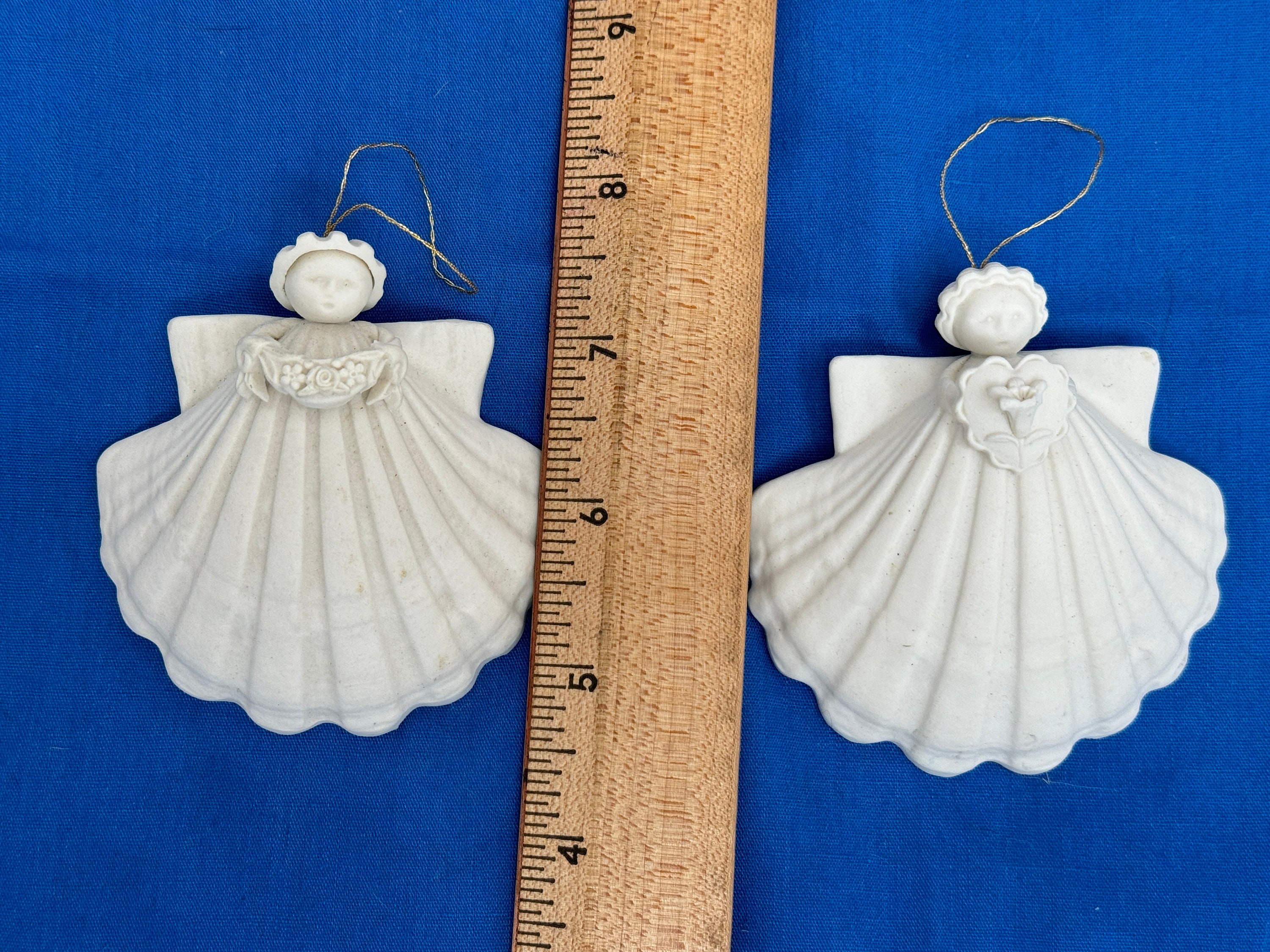 希少 マーガレットファーロング 陶器製クリスマスエンジェル＆スター オーナメント Vintage Margaret Furlong Angel Ornaments: Bisque Porcelain Set - Etsy