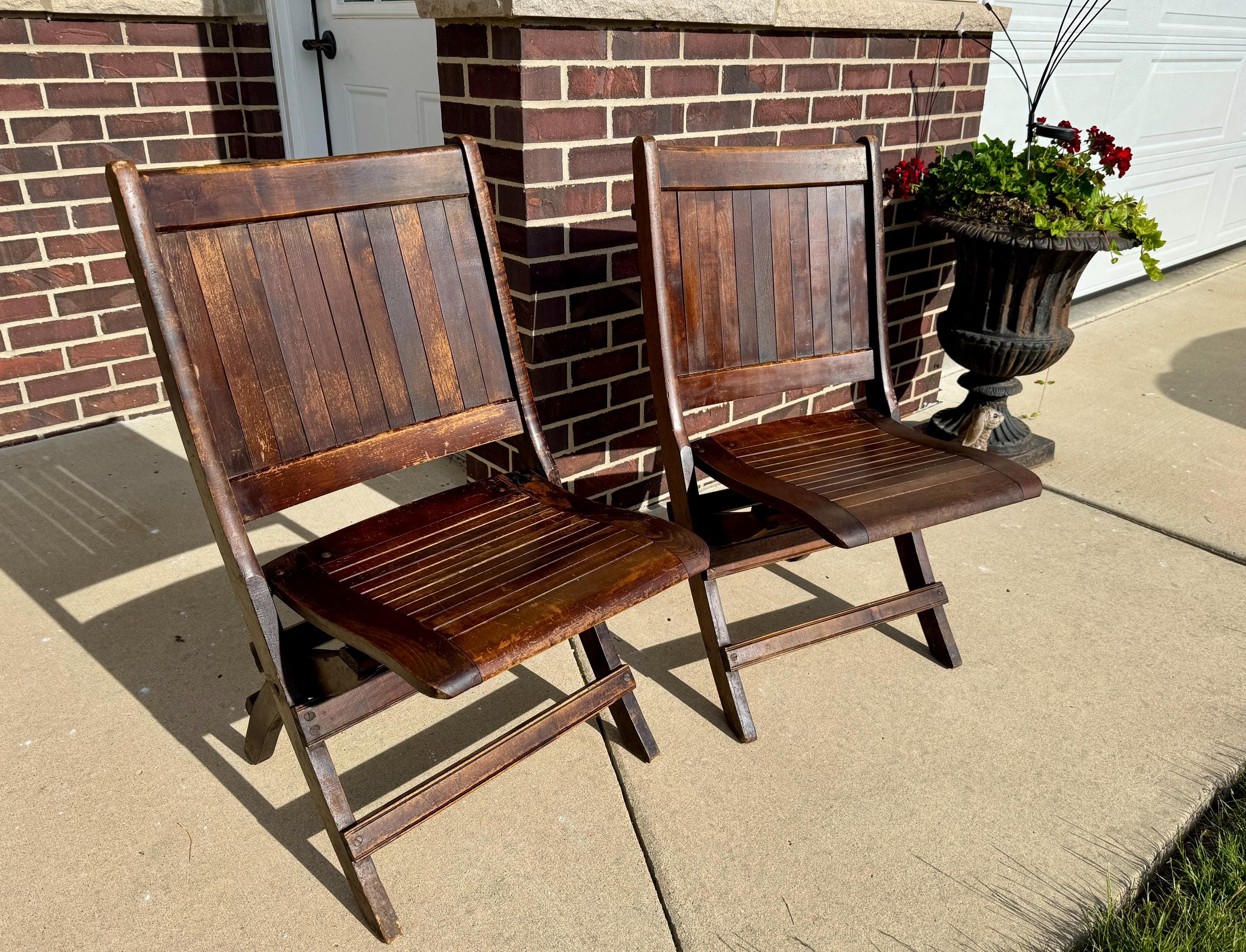 Antique Readsboro Chair Company Wood Folding Chair: Auditorium