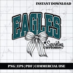 Eagles PNG, Download Digital, Arquivo de Camisa, PNG da Filadélfia na Moda, PNG de Futebol, Laço de Futebol, Arquivo Digital, Download Instantâneo