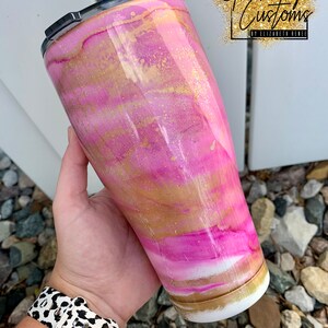 Alcohol Ink Tumbler, Stainless Steel, Tumbler With Straw, Gifts for Her ...