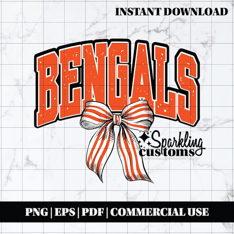 Bengals PNG, digital nedladdning, skjortfil, trendig Cincinnati PNG, fotboll PNG, fotbollsbåge, digital fil, omedelbar nedladdning bild 1