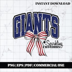 Giants PNG, Digital Download, Shirt File, Trendy New York PNG, Football PNG, Football Bow, Digital File, Instant Download