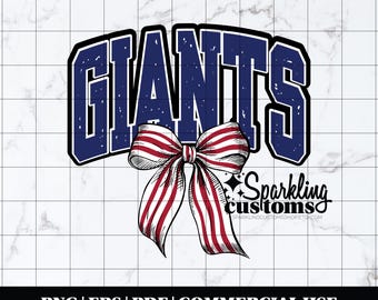 Giants PNG, Digital Download, Shirt File, Trendy New York PNG, Football PNG, Football Bow, Digital File, Instant Download