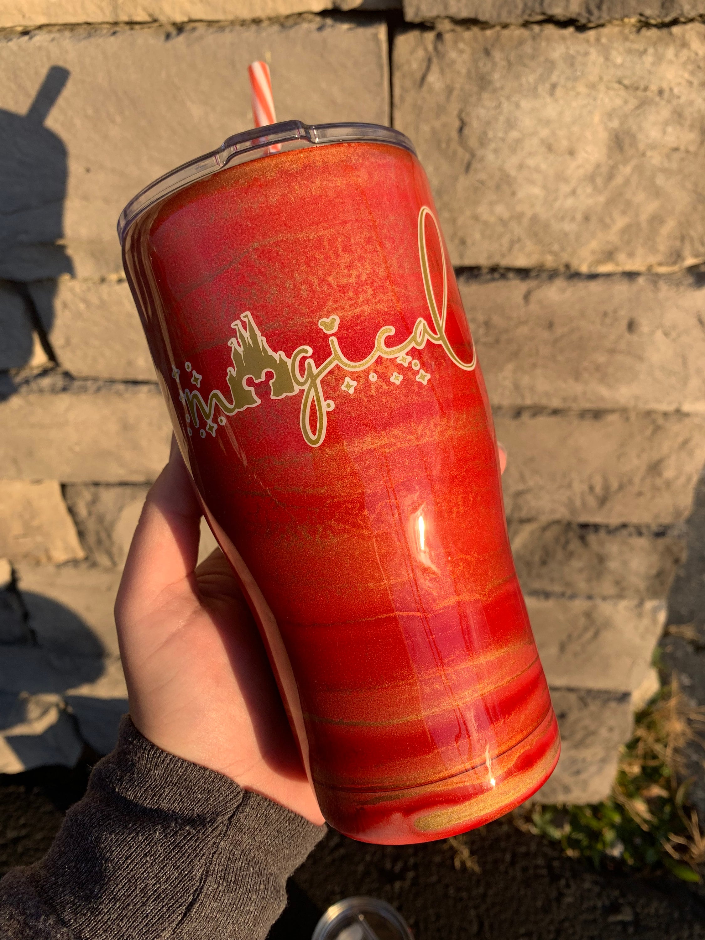 Alcohol Ink Tumbler, Stainless Steel, Tumbler With Straw, Gifts for Her ...