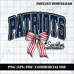 Patriots PNG, Digital Download, Shirt File, Trendy New England PNG, Football PNG, Football Bow, Digital File, Instant Download