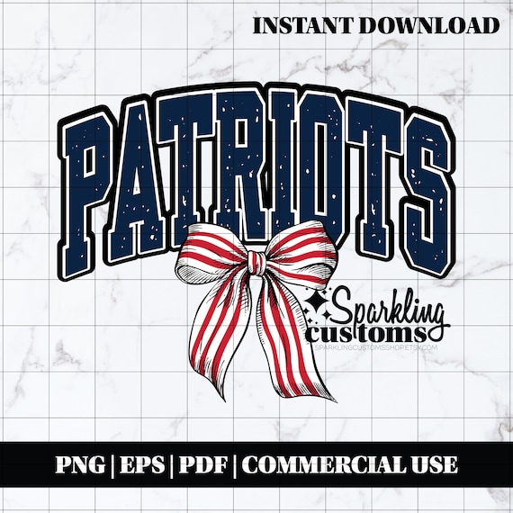 Patriots PNG, Digital Download, Shirt File, Trendy New England PNG, Football PNG, Football Bow, Digital File, Instant Download